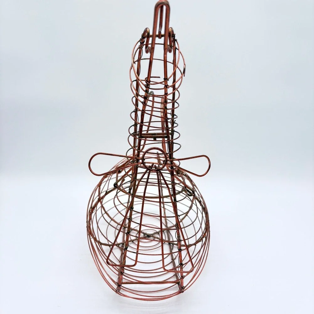 Vintage Copper Wire Duck Egg Basket Farmhouse Rustic Country Kitchen Egg Holder